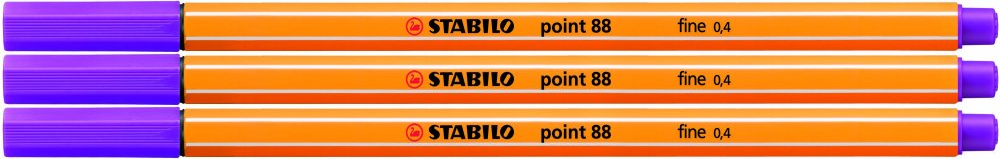 3x Cienkopis Stabilo Point 88/58, 0.4mm, liliowy