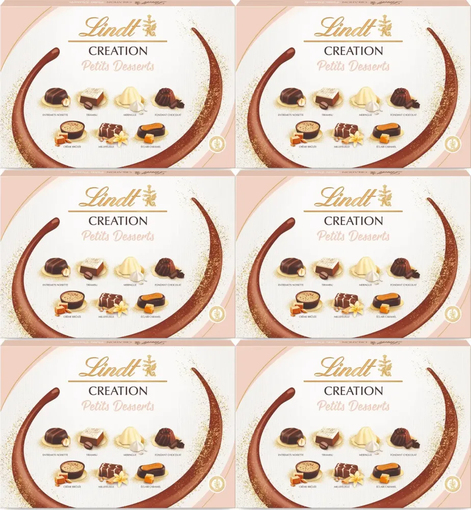 6x Bombonierka Lindt Creation Petits Desserts, mix smaków, 413g