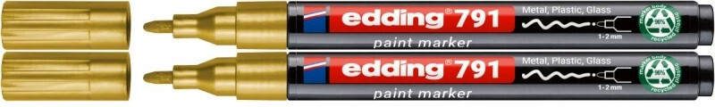 2x Marker olejowy edding e-791 PCR, okrągła, 1-2 mm, złoty