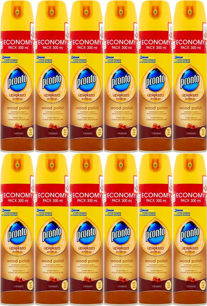 12x Spray do pielęgnacji mebli Pronto Wood Classic, 300ml