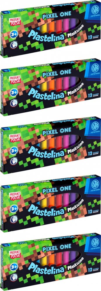 5x Plastelina Astra Astrakids Pixel One, 12 kolorów