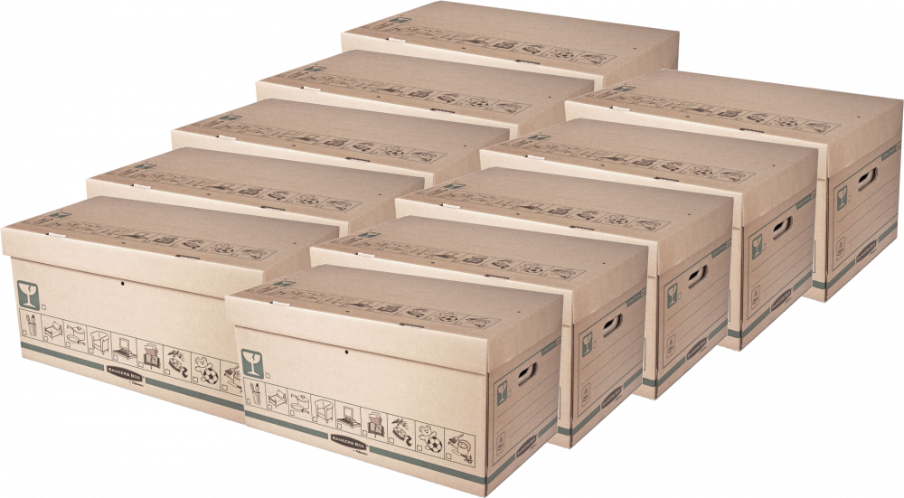 10x Pudło archiwizacyjne Fellowes Extra Strong, 7x80mm, A4, brązowy