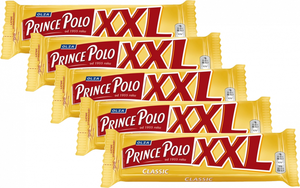 5x Wafel Prince Polo Classic XXL, kakaowy, 50g