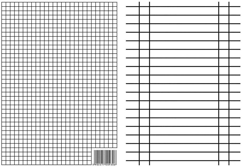 Liniuszek dwustronny Interdruk, w kratkę i w linię, A5, 1 sztuka