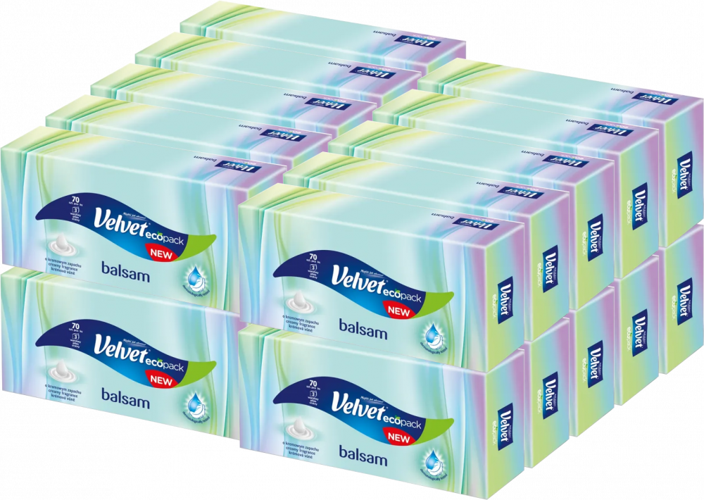 20x chusteczki higieniczne Velvet Balsam Zapach, w kartoniku, 70 sztuk