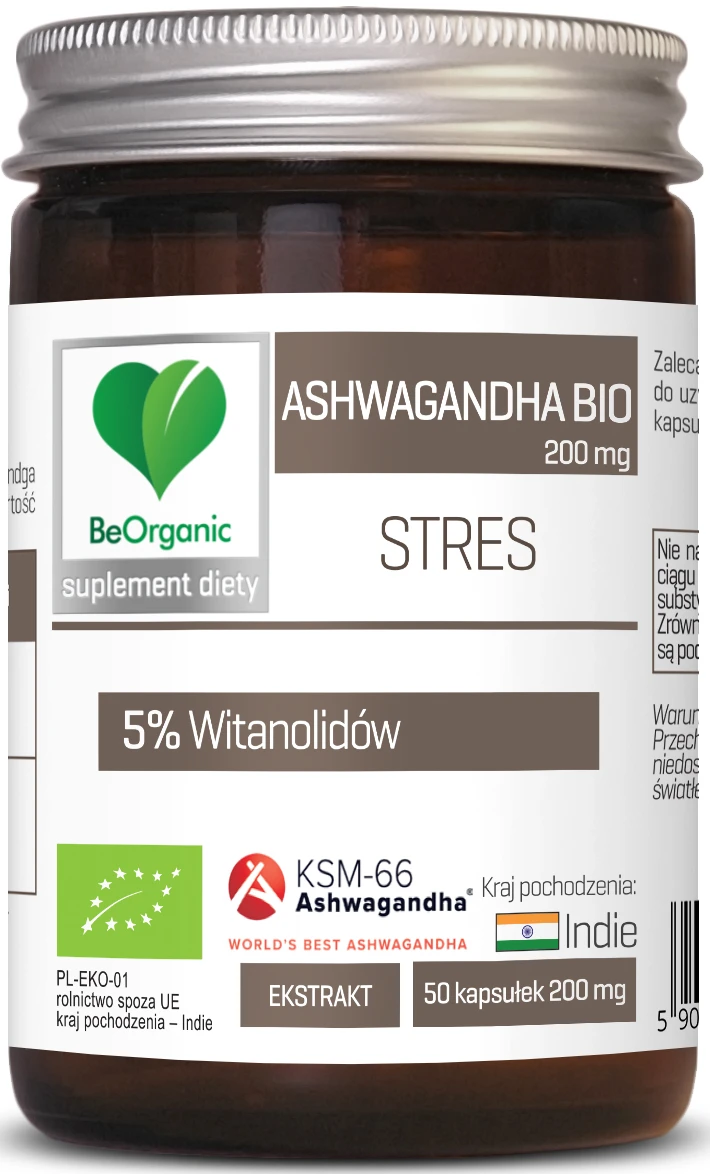 Ashwagandha KSM-66 5% BIO 200mg 50kaps BeOrganic