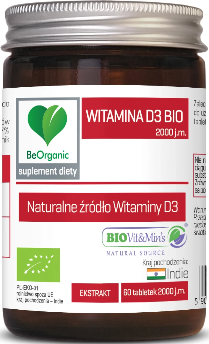 Witamina D3 BIO 2000j.m. 60tabl. BeOrganic