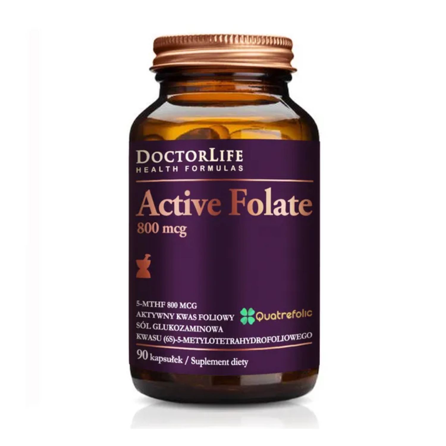 Doctorlife active folate 800 mcg, 90 kapsułek