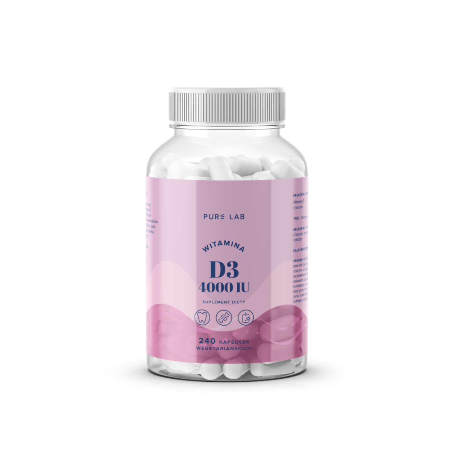 Aura herbals, pure lab witaminy k2 + d3 + wapń, 130 kapsułek (data ważności: 30.10.2025)