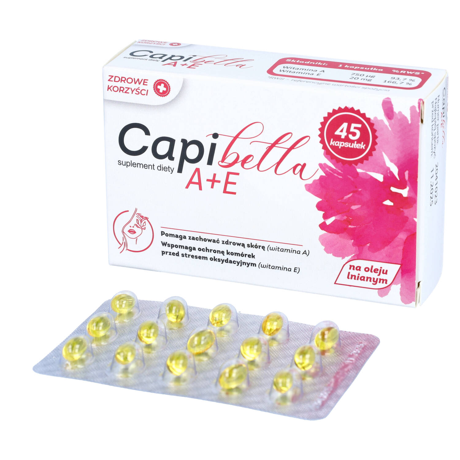 Zdrowe korzyści capibella a+e, 45 kapsułek