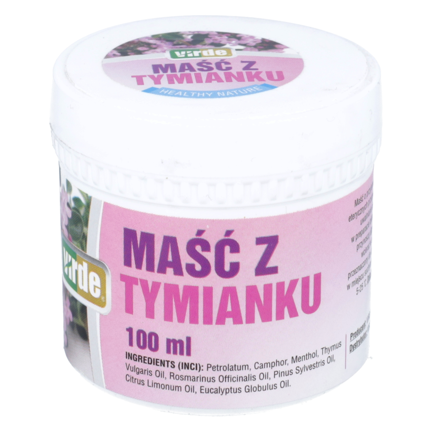 Virde - maść z tymianku na łagodzenie objawów oddychania, 100 ml