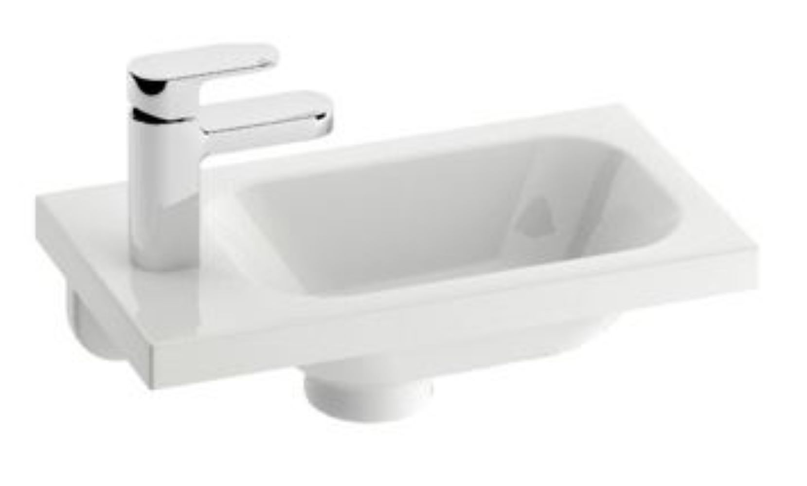 Ravak Chrome 400 umywalka 40x22 cm prostokątna lewa biała XJGL1100000