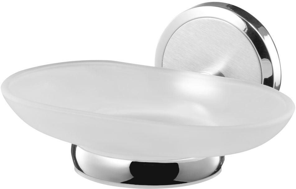 Bisk Sensation mydelniczka chrom/szkło mrożone 03091