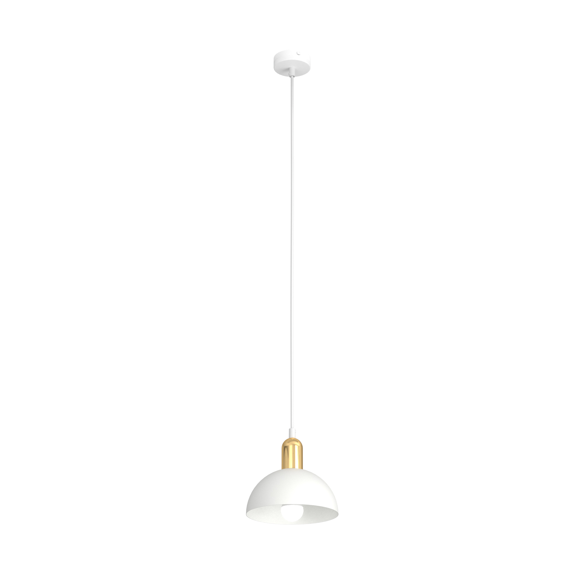 Emibig Moto lampa wisząca 1x15 W biała-złota 1387/1