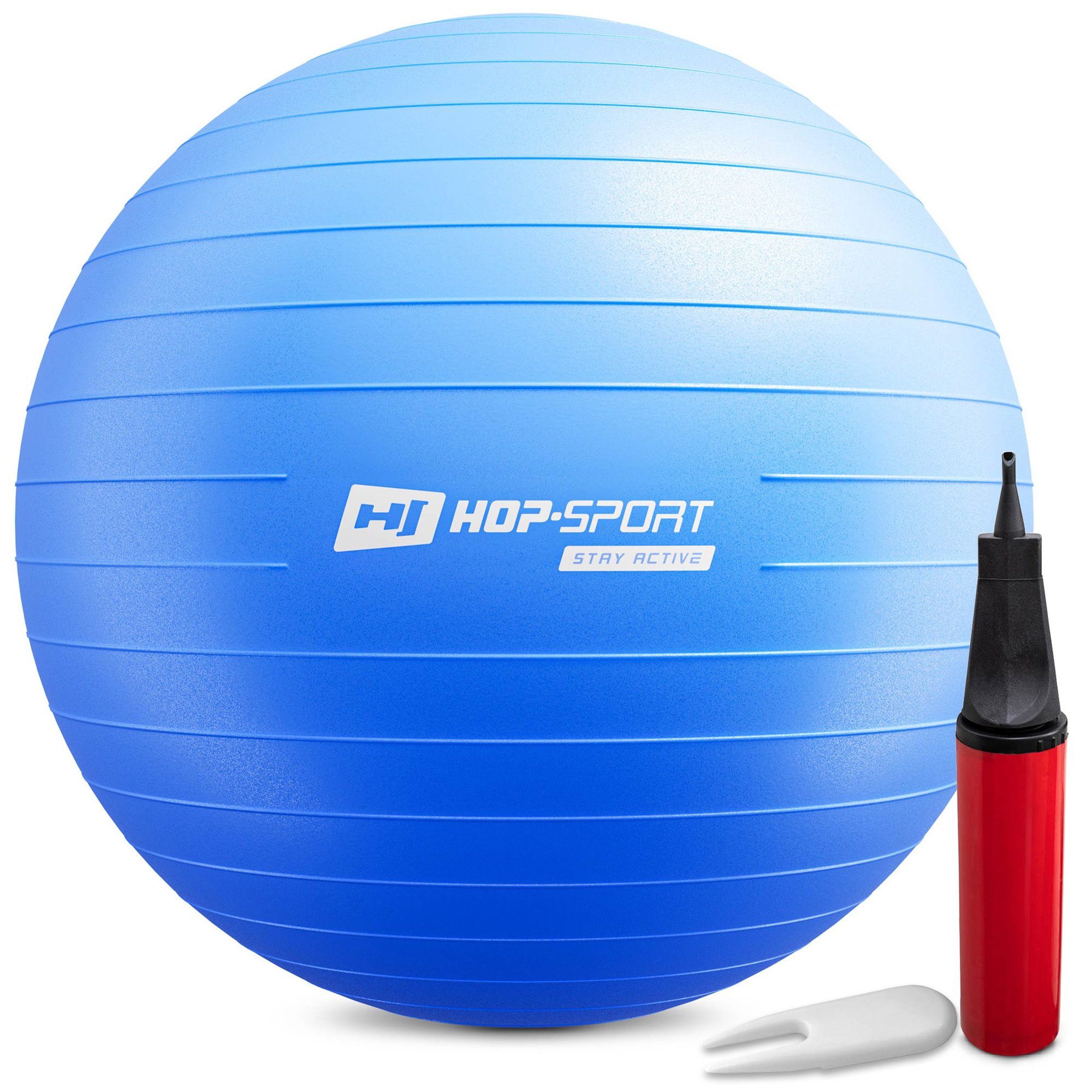 Piłka fitness 70cm z pompką - niebieska