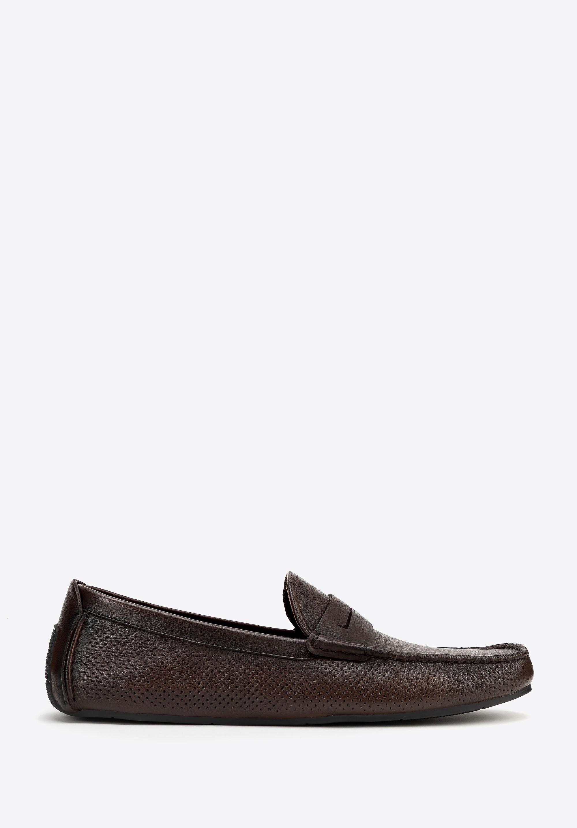 Męskie półbuty slip-on ze skóry brązowe