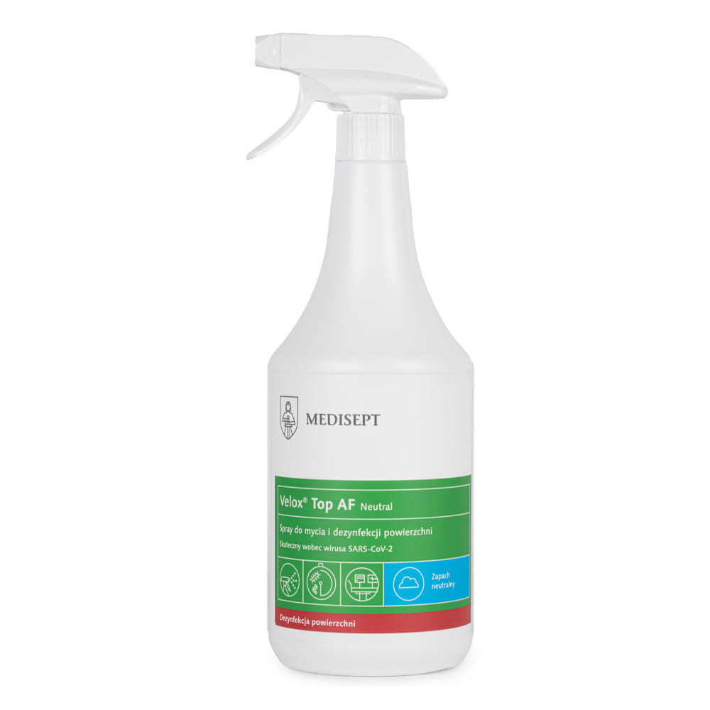 Spray do mycia i dezynfekcji powierzchni ze spryskiwaczem Medisept Velox Top AF Neutral 1000 ml