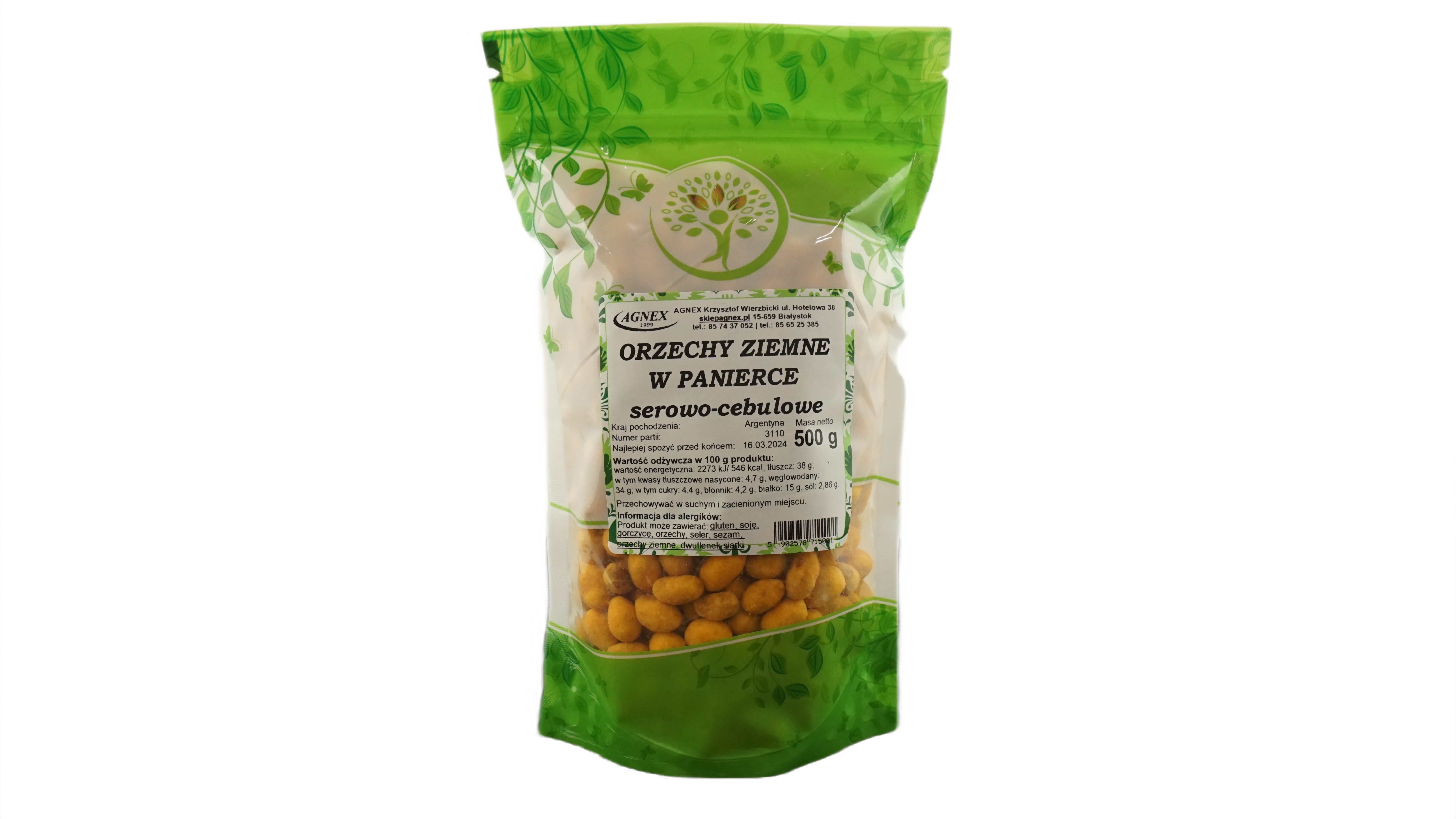 ORZESZKI ZIEMNE W PANIERCE-ser i cebula 500 g TERMIN 26.10.25