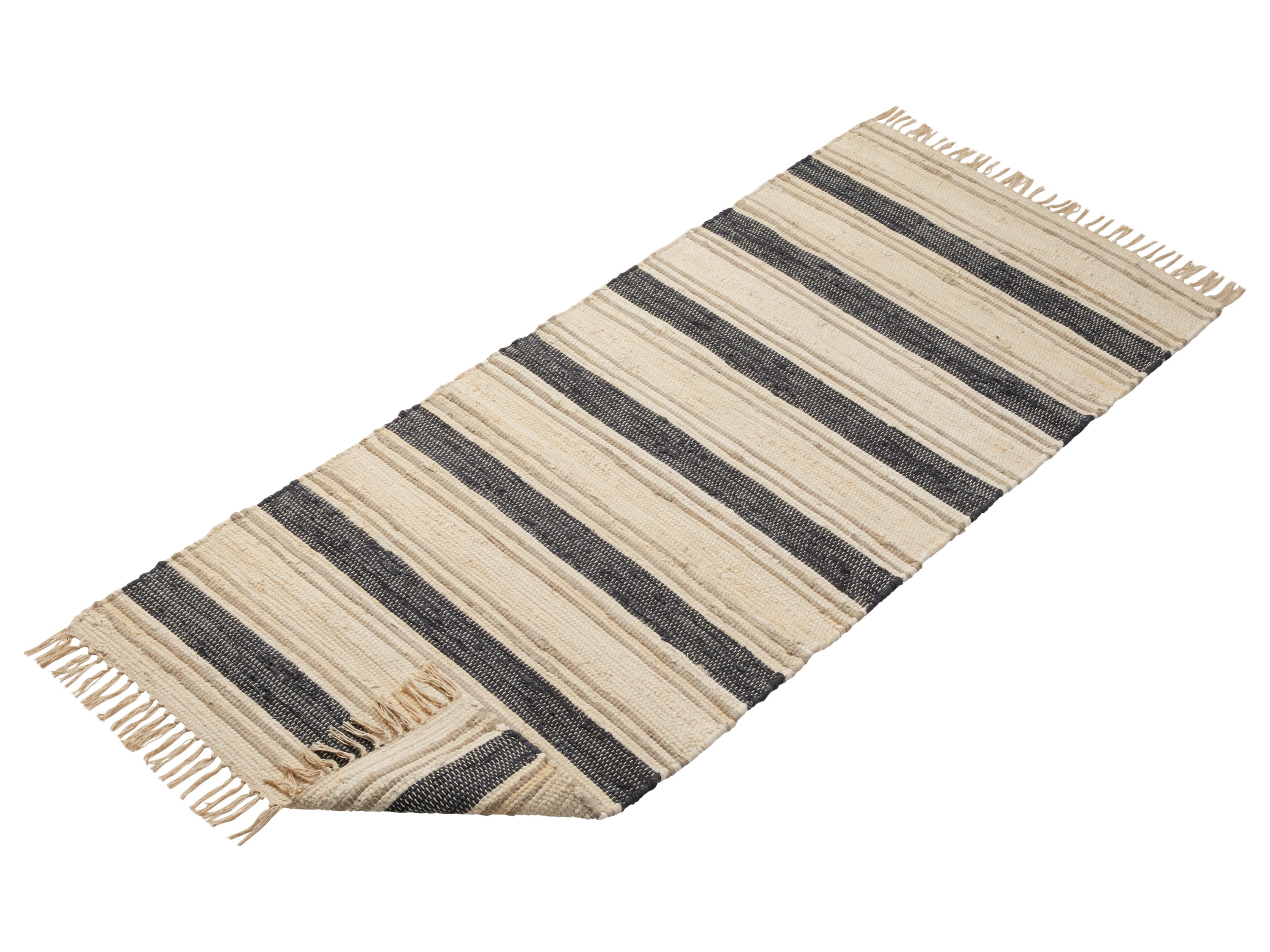 LIVARNO home Chodnik (Paski/czarny), 100% bawełna, 70 x 150 cm, idealny do salonu i sypialni