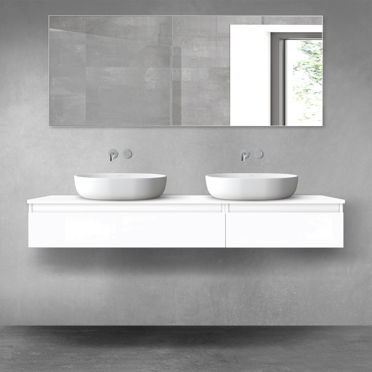 Darmowa Dostawa - Zestaw mebli łazienkowych 160x45.6x47 cm podumywalkowa wisząca biała Oltens Vernal 68355000