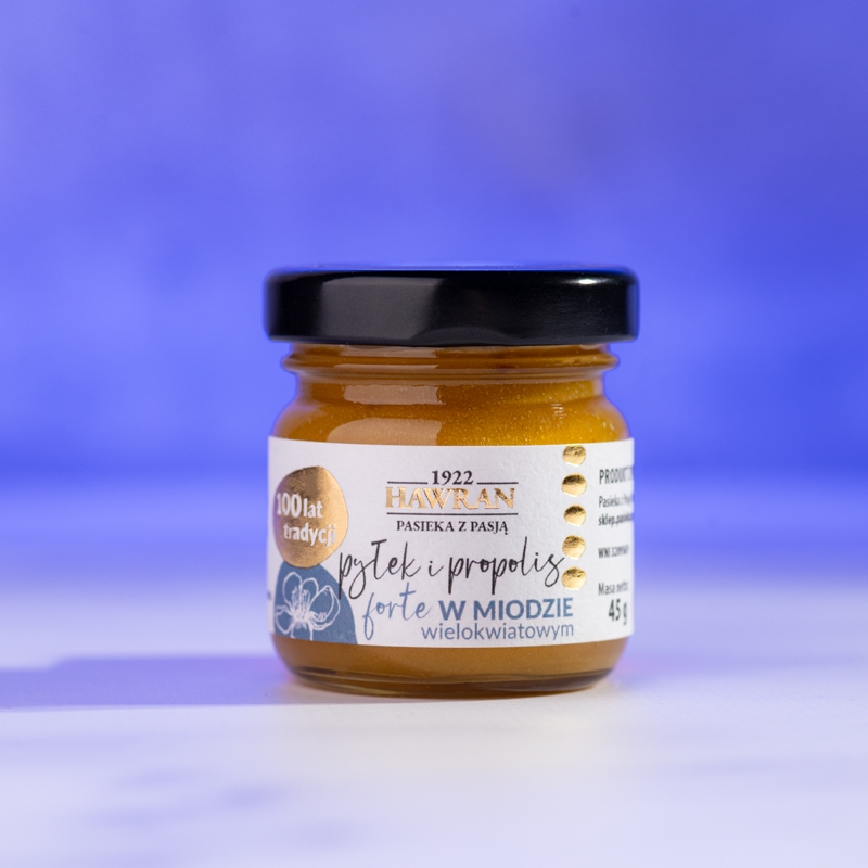 Pyłek i propolis forte w miodzie wielokwiatowym 45g - Pasieka z Pasją Hawran