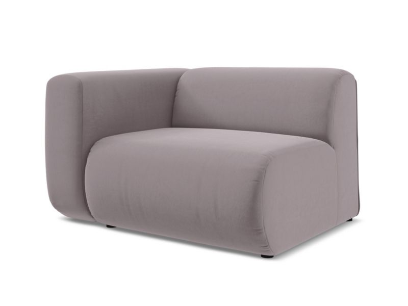 Moduł z podłokietnikiem lewy Makamii Ekahi z tkaniny welwetowej 114x89 cm lawendowy 1 szt.