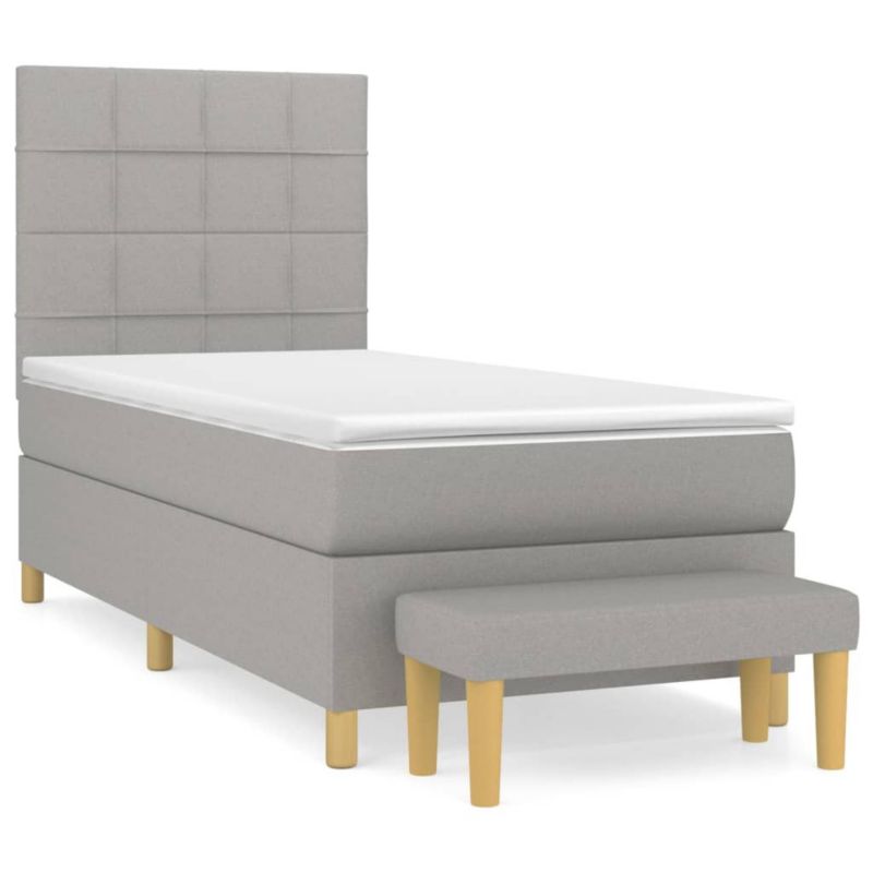 Łóżko kontynentalne WaszeMeble 90x200 cm jasnoszare WM-3137125 1 szt.