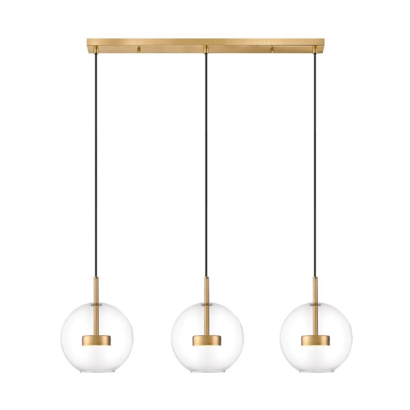Lampa wisząca Zuma Line Enceladus mosiężno-złota-przezroczysty wym: 150 x 84 x 20 cm wbudowany LED 5W 1 szt.
