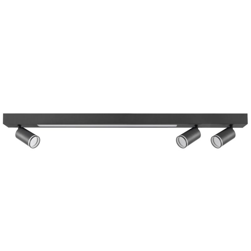 Lampa sufitowa Polux Paris czarna Listwa z lampami 4 x GU10 + LED zintegrowany x 24W wym: 19 x 100 x 6 cm - 1 szt.