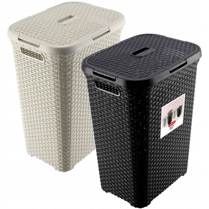 Kosze z pokrywą Curver Natural Style 60L mix kolorów, 2szt