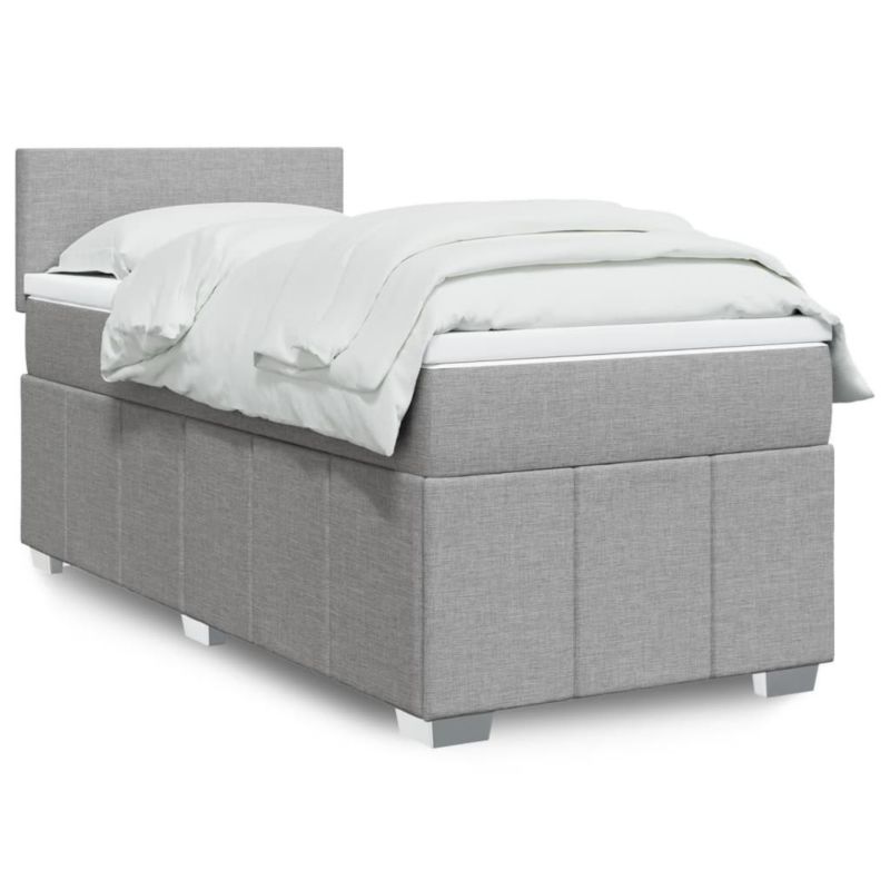 Łóżko kontynentalne WaszeMeble 80x200 cm jasnoszare WM-3286888 1 szt.