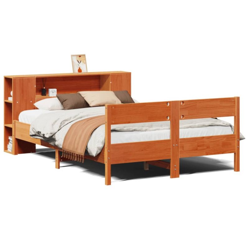 Łóżko drewniane WaszeMeble 135x190 cm brązowe WM-3322959 1 szt.