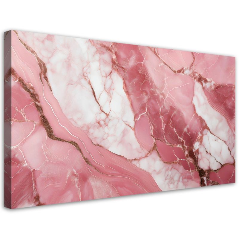 Obraz na płótnie Feeby Różowy Marmur Kamień Elementy Złota 80x40cm 1szt