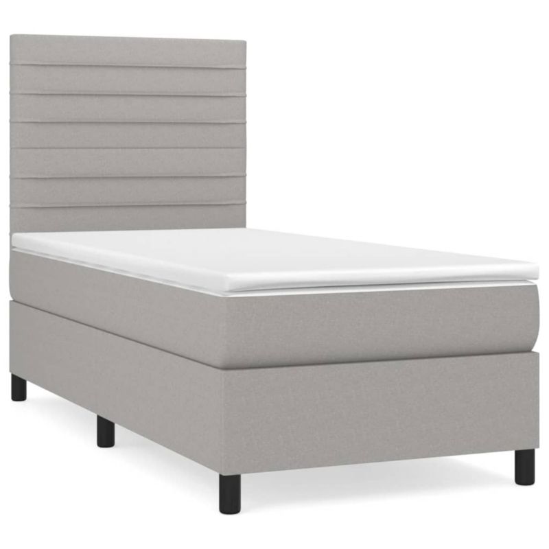 Łóżko kontynentalne WaszeMeble 100x200 cm jasnoszare WM-3141833 1 szt.