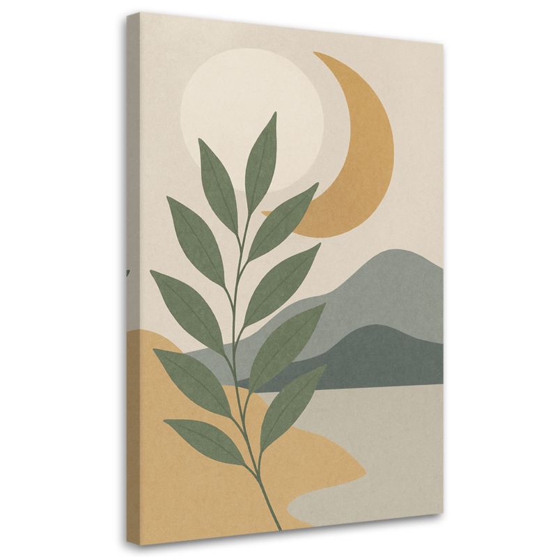 Obraz Feeby Liść Luna Minimalizm Beż Szarość 80x120cm 1szt