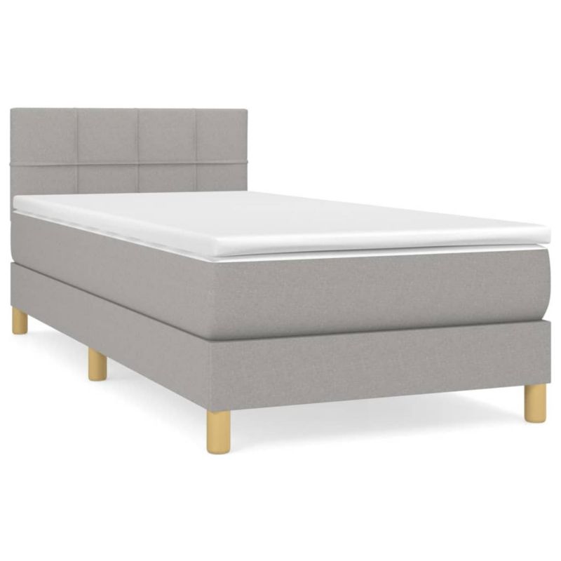 Łóżko kontynentalne WaszeMeble 100x200 cm jasnoszare WM-3140593 1 szt.