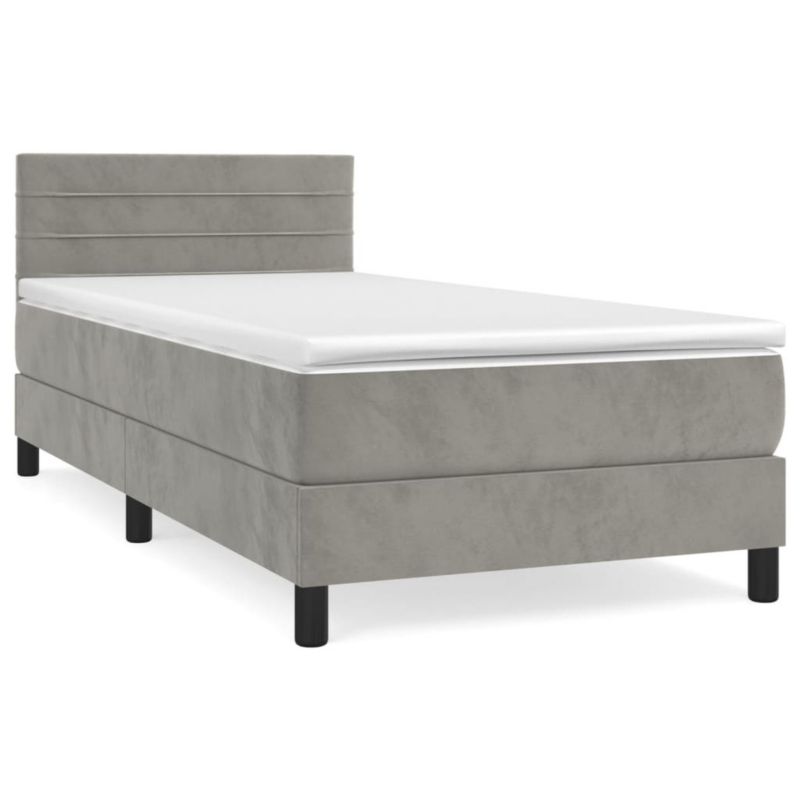 Łóżko kontynentalne WaszeMeble 90x200 cm jasnoszare WM-3141341 1 szt.