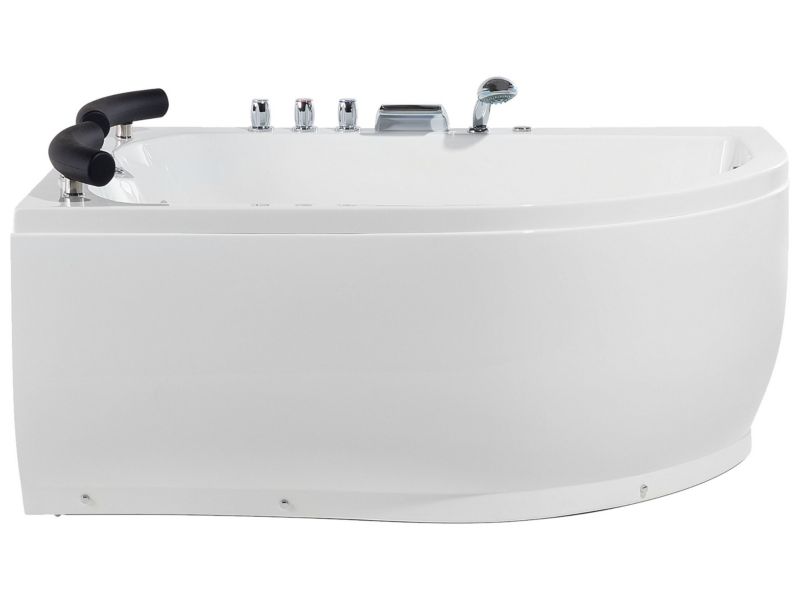 Wanna narożna z hydromasażem LED Paradiso Prawostronny 158 x 113 cm Biały 1 szt.