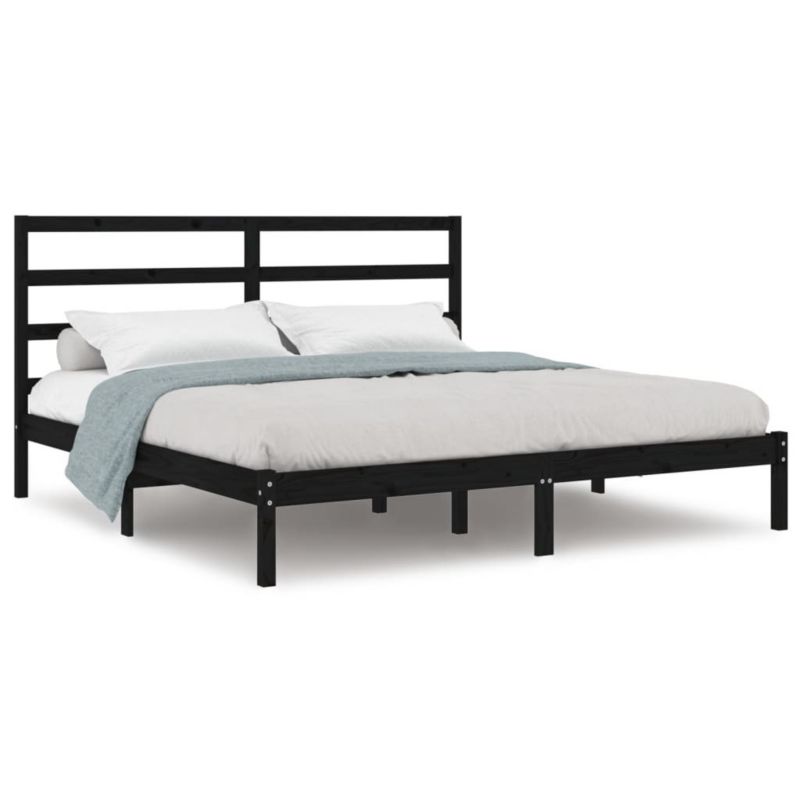 Łóżko drewniane WaszeMeble 200x200 cm czarna WM-3104957 1 szt.