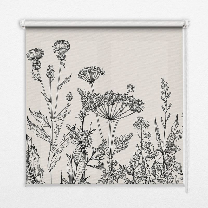 Fotoroleta zaciemniająca wewnętrzna Tulup 100x140 cm Szare Kwiaty 1 szt.