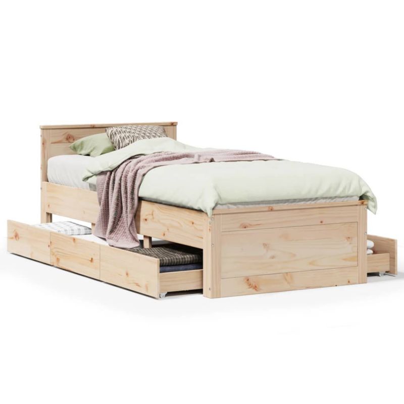 Łóżko drewniane WaszeMeble 90x190 cm brązowe WM-3308786 1 szt.