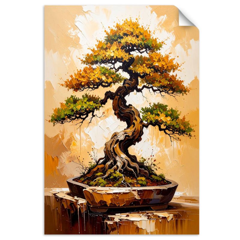 Naklejki samoprzylepne do salonu sypialni Feeby Drzewko Bonsai 90x130cm 1szt