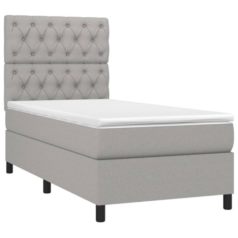 Łóżko kontynentalne WaszeMeble 80x200 cm jasnoszare WM-3135069 1 szt.