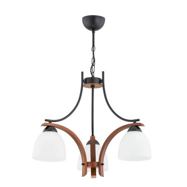 Lampa wisząca Alfa Bafia 4214 czarna-orzech styl klasyczny 3xE27 x 15W 1 szt.