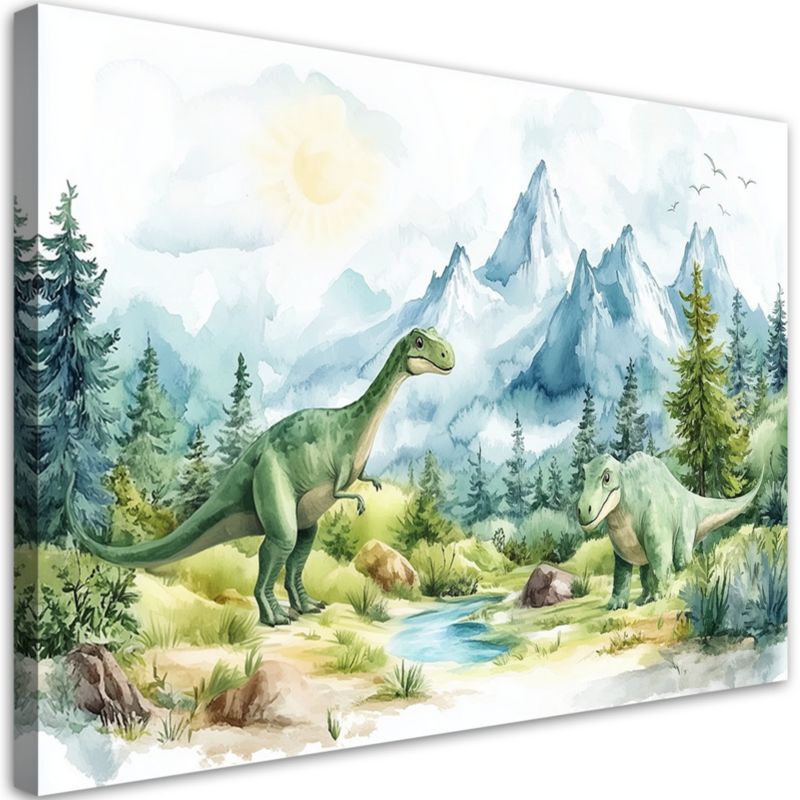 Obraz dla chłopca Feeby Dinozaury Prehistoryczne Gady Pejzaż Zielony 90x60cm 1szt