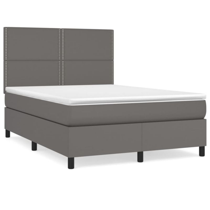 Łóżko kontynentalne WaszeMeble 140x190 cm szare WM-3142783 1 szt.
