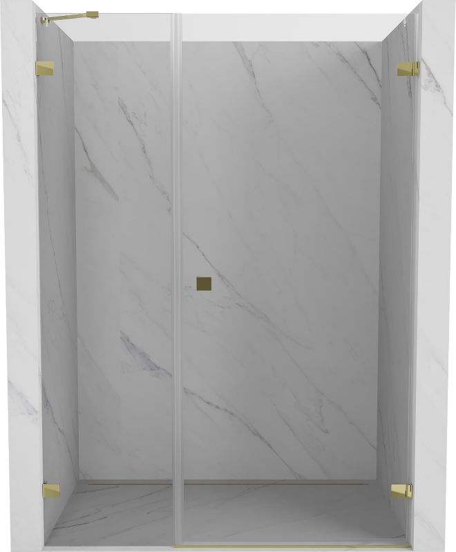 Drzwi prysznicowe uchylne Mexen Lunar-B transparentne złote 140x200 cm 1 szt.