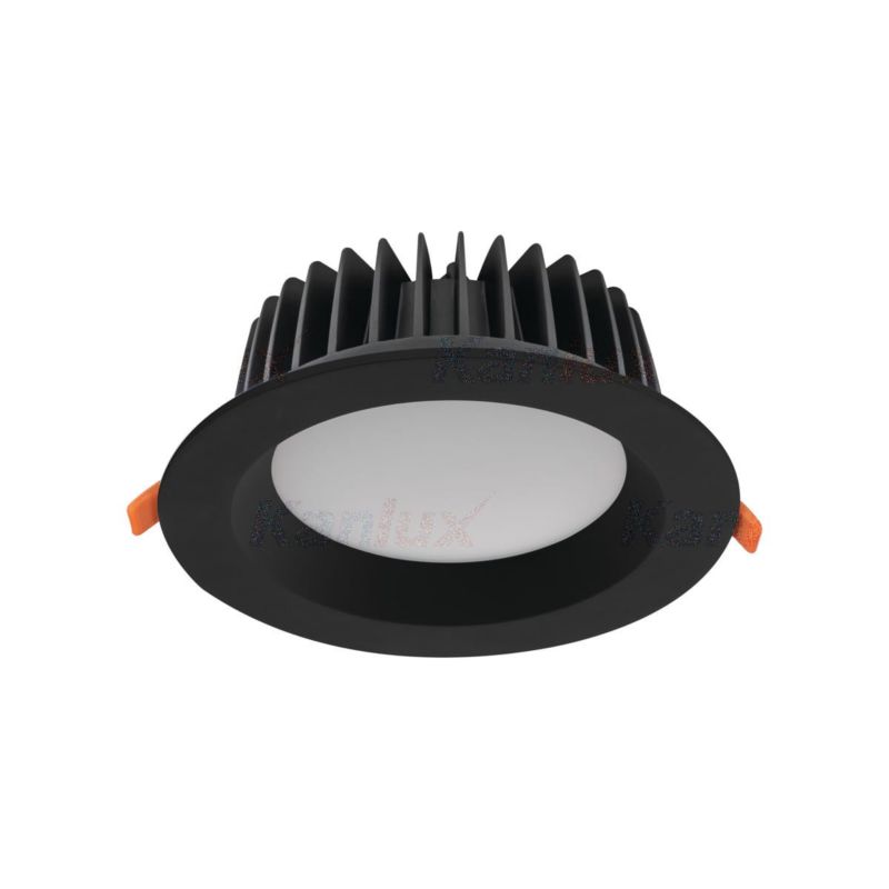 Oprawa sufitowa wpuszczana Kanlux Tiberi łazienkowa czarna LED 20W 4000K 1900lm IP44 wym: 14 x 14 cm okrągła - 1 szt.