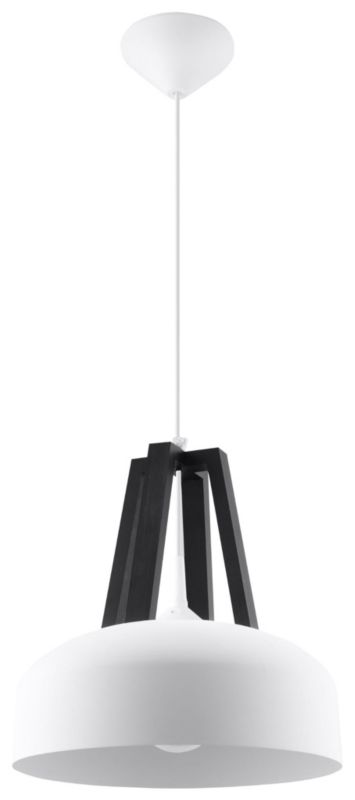 Lampa wisząca Sollux Lighting Casco 8864 biało-czarna szerokość 30 cm 1xE27 x 60W 1 szt.
