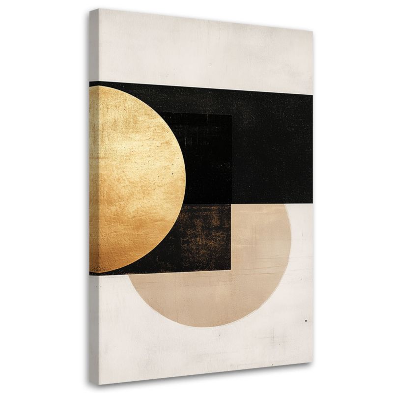 Obraz na płótnie Feeby Abstrakcja Geometryczna Szaro Zlota 70x100cm 1szt